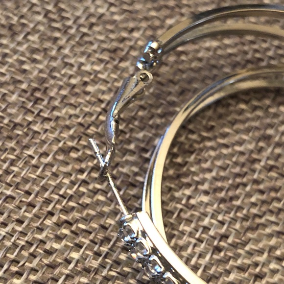 Silver Embellished Drop Earrings - Picture 5 of 7